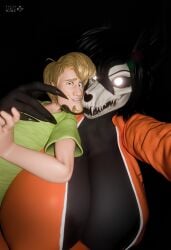 1boy 1girls 3d 3d_(artwork) anthro beard black_fur black_hair brown_hair cleavage clothing crossover duo enormous_breasts female furry furry_female gigantic_breasts glowing_eyes green_shirt huge_breasts human human_male human_on_anthro interspecies jacket large_breasts light-skinned_male light_skin looking_at_viewer mal0 male male/female malo mammal mature mature_female mature_male open_mouth orange_jacket scooby-doo scp-1471 scp-1471-a scp_foundation selfie shaggy_rogers shirt skull smiling smiling_at_viewer straight tales_of_scales teeth