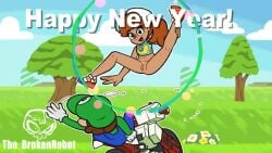 1boy 1girls animated bottomless brokenrobot female gameplay_mechanics jumping luigi mario_(series) mario_kart motorcycle penetration princess_daisy princess_daisy_(swimwear) pussy riding sex tagme the_brokenrobot vehicle video