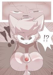 1boy 2024 absurd_res anthro anus ass athletic athletic_anthro athletic_male big_butt biped canid canine canis english_text flaccid fur genitals grey_body grey_fur grey_scales hi_res humanoid_genitalia humanoid_penis male male_only malesub mammal objectification penis pink_anus restrained scales solo solo_male submissive submissive_anthro submissive_male text waking_up white_body white_fur wolf yaoi zendir zendir_(character)