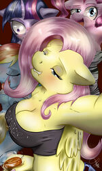 2015 anthro anthrofied applejack_(mlp) biting_lip blue_eyes blush breasts cleavage closed_eyes clothed clothing discordriderr34 drunk earth_pony equine female fluttershy_(mlp) friendship_is_magic furry furry_only glass group hair half-closed_eyes holding horn horse long_hair mammal multicolored_hair my_little_pony nipples open_mouth oral pegasus pink_hair pony purple_eyes rainbow_dash_(mlp) rainbow_hair selfie sex smooth_skin sweat tongue tongue_out twilight_sparkle_(mlp) unicorn wings