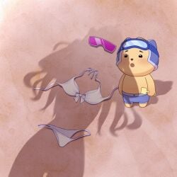 1girls animal_ears animated beach beach_shadow_trend big_breasts bikini breasts catgirl dressed_shadow_(meme) female female_only goggles hispanic_virtual_youtuber implied_nudity latam_virtual_youtuber light-skinned_female light_skin long_hair mature_female naked naked_female nude nude_female panther_girl pink_hair sexy shadow shura_hiwa tail thighs virtual_youtuber vjin vtuber vtuberfanart water white_bikini