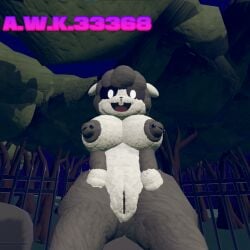 1girls 3d 3d_(artwork) awk33368_(artist) baba_chops_(poppy_playtime) big_breasts big_nipples black_body black_fur critters_(poppy_playtime) graveyard looking_at_viewer looking_down night night_sky nightmare_critters nipple_piercing no_humans nude nude_female outdoors poppy_playtime poppy_playtime_(chapter_4) pussy pussy_focus rec_room recroom sheep shortstack showing_off showing_pussy smiling_critters