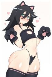 1girls 2025 ai_generated animal_ears big_ass bigtub7775 black_hair bottom_heavy cat_costume cat_ears cat_girl_outfit cat_paws cosplay costume female female_only kuroki_tomoko large_ass neet petite solo solo_female standing tagme thick_thighs thighs watashi_ga_motenai_no_wa_dou_kangaetemo_omaera_ga_warui!