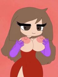 ai-created ai_animation ai_generated aliya_(aliyal007) aliyal007 animated areola areolae background big_boobs boobs breasts breasts_bigger_than_head breasts_out brown_eyes brown_hair cosplay disney dress dress_lift elbow_gloves female holding_breasts huge_breasts hyper_breasts jessica_rabbit looking_at_viewer music necklace necklace_only nipples nipples_out red_dress slit_dress sound squeezing_breasts tagme video waifu waifu_diffusion who_framed_roger_rabbit
