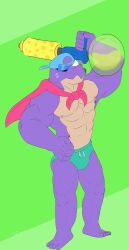 1boy absurd_res alternate_version anthro artistic_nudity bara blue_cap body body_study brawl_stars brawler brawler_man build cape character clothing dinosaur erection fanart foreskin fullbody furry furrymale gay gay_male genitals glasses hat hi_res hill homosexual homosexual_male male masculine mature_content muscles muscular muscular_male nsfw palm_tree pecs penis pierce pierce_(brawl_stars) pierce_brawl_stars plant pouring_liquid pouring_onto_self prehistoric_species purple_body reptile scalie signature solo_male srdrakon standing strong style suggestive tree water wet wet_bodybrawl_stars