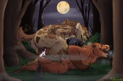 2016 all_fours anal anal_sex anthro anthro_on_anthro anthro_penetrated anthro_penetrating anthro_penetrating_anthro anus bear bodily_fluids brown_body brown_fur closed_eyes cum cum_in_ass cum_inside from_behind_position fur genital_fluids genitals grass hyena leaking_cum male male/male male_anthro male_penetrated male_penetrating male_penetrating_male mammal markings meldritchhorror moon night nude nude_anthro nude_male open_mouth open_smile outside penetration penile penile_penetration penis penis_in_ass pink_penis plant sex side_view slightly_chubby slightly_chubby_anthro slightly_chubby_male smile solo spots spotted_body spotted_fur spotted_hyena tail tan_body tan_fur teeth tongue tree werecreature werehyena wereursid yellow_eyes