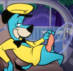 animal_genitalia balls bow_tie canine canine_penis erection floppy_ears grin hanna-barbera hat huckleberry_hound knot ladysomnambule male male_only mammal penis smile testicles the_huckleberry_hound_show