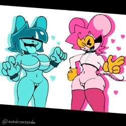 2d 2girls acedrinkssoda anthro areolae ass big_ass big_butt big_thighs breasts breasts_out breed catgirl female ghost goommy_(goommymuffin) goommymuffin huge_ass huge_butt huge_thighs mouse muffin_(goommymuffin) partially_clothed partially_clothed_female pink-skinned_female plain_background pussy thighs vagina