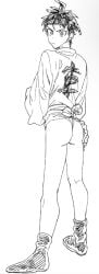 angry angry_face ass ass_focus clothed clothing danganronpa danganronpa_2:_goodbye_despair fundoshi hinata_hajime looking_at_viewer looking_back male male_focus male_only partially_clothed solo solo_focus solo_male thong underwear uurin