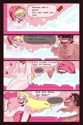 bath blonde_hair breasts edit female itsalola07 soap soapy_breasts