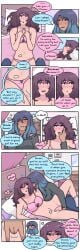 2girls aroused before_sex begging blue_eyes blue_hair blush bottomless brat bulge bulge_in_panties dark-skinned_female dominant_female ear_piercing emma_(welcome_to_heaven) femdom femsub finger_in_mouth fingering fingering_ass fingers_in_ass fingertips_touching fully_clothed heart heart-shaped_pupils hearts_around_head impatient light-skinned_female loose_bra lying_on_back lying_on_bed messy_hair moaning panty_bulge patch pink_bra pink_eyes pink_hair pink_highlights pink_panties plushie precum repost sapphic_pride_colors sasha_(welcome_to_heaven) shy soft_drop squirming stuffed_animal submissive_female sweat sweating trans_woman trans_woman_(lore) transfem transgender_woman transparent_background turned_on welcome_to_heaven