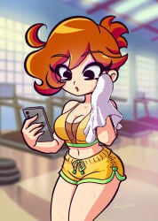 breasts cute girl nancysauria_(character) red_hair