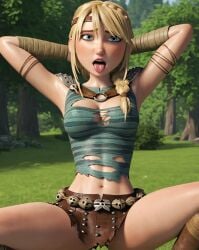 1girls ai_generated arms arms_behind_head arms_up astrid_hofferson blonde blonde_female blonde_hair blonde_hair_female blue_eyes boobs breast breasts cleavage curvaceous curvaceous_body curves curvy curvy_body curvy_female curvy_figure dreamworks exposed_breast exposed_breasts female female_only hourglass_figure how_to_train_your_dragon inner_sideboob legs legs_apart legs_spread light-skinned_female light_skin mouth mouth_open open_mouth ripped_clothes ripped_clothing ripped_shirt sideboob solo solo_female spread_legs spreading tongue tongue_out torn_clothes torn_clothing torn_shirt voluptuous voluptuous_female woman