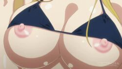 1girls 2015 animated animated_gif anime_screencap blonde_hair bouncing_breasts breasts centaur centauress centorea_shianus female female_only huge_breasts micro_bikini monster_girl monster_musume_no_iru_nichijou nipple_slip nipples screencap screenshot solo taur wardrobe_malfunction