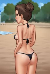 1girls 2d 2d_(artwork) ai_generated areolae ass big_breasts bikini bikini_bottom bra breasts brown_hair civitai daeisi digital_drawing_(artwork) earrings female female_focus female_only light-skinned_female light_skin medium_breasts missy_(summertime_saga) nipples panties petite petite_body presenting_ass showe showing_off sideboob small_breasts summertime_saga tan-skinned_female tan_body tan_skin tanline tanlines tanned tanned_skin teenage_girl teenager vagina