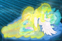 2013 alicorn anthro anthrofied breasts equine feathered_wings feathers female friendship_is_magic hair horn magic mammal masturbation multicolored_hair my_little_pony princess princess_celestia_(mlp) pussy royalty signature solo swissleos vaginal_masturbation vaginal_penetration white_feathers wings