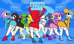 2d 6+girls 9girls animated ass ass_focus ass_jiggle ass_shake belt bent_wrist bimbo bouncing_breasts clothed clothing covering_breasts female female_only heels high_heel_boots looking_at_viewer mario_(series) mario_kart minus8 minus8_(smb_enemies) music nintendo price_tag seductive shoes shy_gal shy_gal_black shy_gal_blue shy_gal_dance_(minus8) shy_gal_green shy_gal_orange shy_gal_pink shy_gal_purple shy_gal_red shy_gal_white shy_gal_yellow sound stockings tagme thighhighs twerking video video_game_character video_game_franchise video_games