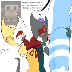 2_heads 2_tails 3boys akuma_cannibal blush blush clothed_male conjoined conjoined_twins dandy's_world femboy femboy_on_male fun_partygoer_goob gay_oral goob_(dandy's_world) ibispaintx knot meme_in_the_background moon multicolored_body not_incest oral razzle_and_dazzle_(dandy's_world) red_eyeshadow showtime_razzle_and_dazzle_(dandy's_world) snake_tail tears tears_of_pleasure white_background white_pupils white_tongue