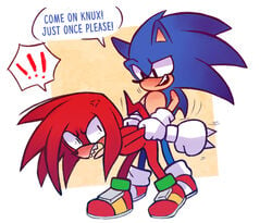 ! angry anthro arepakarma arm_grab bent_over blush clothing dialogue duo echidna eulipotyphlan footwear forced from_behind_position gay gloves grin hedgehog imminent_sex knuckles_the_echidna male male_only mammal monotreme prison_guard_position questionable_consent sex shoes smile sonic_(series) sonic_the_hedgehog sonknux standing yaoi