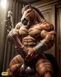 1anthro 1boy 1horse 1male 1man abs ai_generated balls ballsack bara bara_tiddies bara_tits biceps big_balls big_cock big_dick big_penis big_testicles boner brown_body cock cum cum_drip deltoids dick equid equine equine_genitalia fat_balls fat_cock fat_penis flared_penis furry gigantic_balls gigantic_cock gigantic_penis gigantic_testicles horse horse_penis horsecock huge_balls huge_cock huge_dick huge_penis huge_testicles large_balls large_cock large_dick large_pecs large_pectorals large_penis large_testicles male_focus male_nipples male_only man man_boobs man_breasts man_tits manly monster monster_cock muscle muscles muscular muscular_anthro muscular_male nipples nuts nutsack original original_character pecs pectorals penis scrotum striped_fur stripes testicles thancrus trapezius vein veins veins_on_dick veiny veiny_muscles veiny_penis