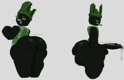 1x1x1x1 2d 2d_(artwork) 2d_artwork ass ass_up big_penis black_body blush bubble_ass bubble_butt cock giant_ass green_skin long_penis male precum roblox roblox_myth robloxian terrifyingswag thick_thighs thighs thunder_thighs valefar visible_skeleton