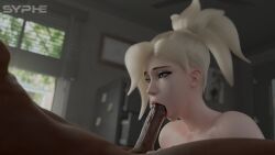 1boy 1boy1girl 1girls 3d angela_ziegler big_penis blizzard_entertainment blonde_female blonde_hair blonde_hair_female blowjob blue_eyes dark-skinned_male dark_skin doctor european_female fellatio female female/male female_focus interracial male male/female mercy oral oral_penetration oral_sex overwatch overwatch_2 penis ponytail sex syphe