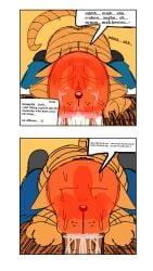 1boy 1cuntboy chief_(dogman) coffeebombs_(artist) comic_strip dogman_(series) high_res petey_the_cat sucking_off watermark