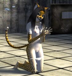 angry_cat anthro bondage bondage bound breasts cheetah feline mammal melissa nipples nude pussy smile