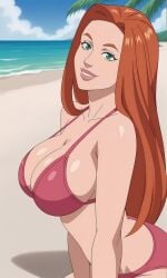 1girls ai_generated atom_eve beach big_breasts bikini bonnieaiart female female_only human human_only invincible large_breasts light-skinned_female light_skin samantha_eve_wilkins tagme