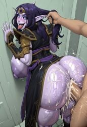 1female 1girls 1male 2d 2d_(artwork) ai ai_art ai_assisted ai_generated ass biceps big_ass big_breasts big_butt big_thighs biped black_hair black_sclera blizzard_entertainment blue_eyes bolt_on_tits breast_implants breasts enhanced_breasts fake_breasts female female_focus female_only hotdonutsai hourglass_figure huge_ass huge_breasts huge_butt human humanoid large_ass large_breasts light-skinned_female light_skin long_hair pink_eyes purple_body purple_skin silicone silicone_implants stable_diffusion straight thick_thighs thighhighs thighs voluptuous voluptuous_female world_of_warcraft xal'atath