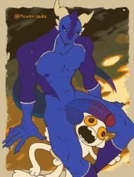 2boys 2d abstract_background animated anthro_on_anthro balls balls_on_face between_thighs big_dom_small_sub blue_body cartoony cat_ears cat_tail cute dominant_male dragon e-zoid enjoying erection felid feline feline_humanoid gasp gasping gay genitals glans glistening glistening_penis half-erect hand_on_thigh horns humanoid_genitalia humanoid_penis leg_lock male_only mawarisaka3 multicolored_body muscular_arms muscular_male muscular_thighs mythological_creature mythological_scalie navel nipples nude nude_male pecs pectorals penis scalie scissoring sharp_teeth sitting size_difference squish tagme tail toony two_tone_penis uncut vein veiny_penis video wao_(e-zoid) white_body yaoi yellow_sclera