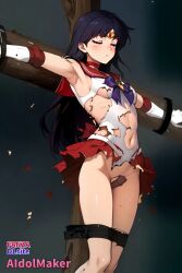 ai_generated bishoujo_senshi_sailor_moon bondage clothing rei_hino sailor_mars skirt small_breasts tagme torn_clothes