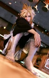 1boy 3d blonde_hair blue_eyes cloud_strife femboy final_fantasy silverelitist white_skin