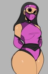 big_breasts jamvcr looking_at_viewer masked_female mileena mortal_kombat thick_thighs