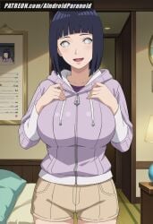 ai_generated aindroidparanoid ass big_breasts blue_hair boruto:_naruto_next_generations breasts busty byakugan curvy fat_ass female female_only hips huge_breasts hyuuga_hinata indoors large_breasts massive_breasts mature mature_female milf narrow_waist naruto naruto_(classic) naruto_(series) short_hair shorts stable_diffusion voluptuous waist white_eyes wide_hips