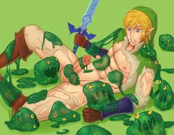 1boy abs balls chuchu goo link male male_only nintendo penis slime solo the_legend_of_zelda video_games