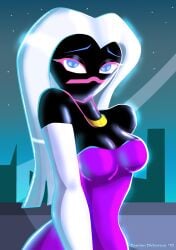 alien alien_girl alien_humanoid cartoon_network duck_dodgers female female_focus female_only looney_tunes martian martian_(duck_dodgers) purple_dress queen_tyr'ahnee warner_bros warner_brothers white_hair