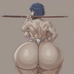 1girls ai_generated ass big_ass big_breasts breasts fundoshi fundoshilover101 huge_ass huge_breasts katana