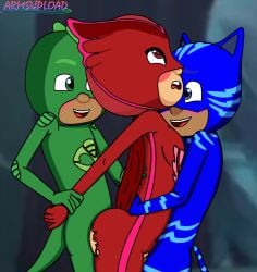 blush_lines cum_in_ass cum_in_pussy open_clothes open_mouth owlette owlette_(character) penetration pj_masks sex ungaped_asshole ungaped_pussy waiting_for_cum wanting_cum