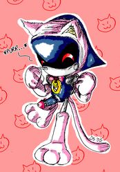 2005 bow cat_costume clothing costume dirtyshark happy machine male male_only metal_sonic penis robot solo sonic_(series)