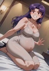 ai_generated big_belly big_breasts cleavage misato_katsuragi neon_genesis_evangelion pregnancy pregnant pregnant_belly ready_to_pop