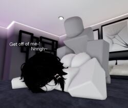 3d anal anal_rape anal_sex anal_sex bedroom black_hair forced forced_anal nonconsensual rape roblox roblox_avatar roblox_studio robloxian text white_skin