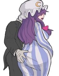 1boy 1boy1girl butler female grabbing_ass japversus patchouli_knowledge tagme touhou