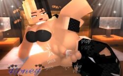 1boy 3d black_and_blonde_hair female honey_(theactualhoney) mine-imator minecraft theactualhoney