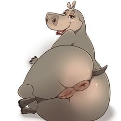 anus chubby dreamworks female gloria_the_hippopotamus hippopotamus lonbluewolf madagascar_(series) mammal presenting puffy_anus pussy raised_tail solo