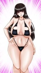 1girls bikini bitch florida_bikini girls_und_panzer large_breasts long_hair milf nishizumi_shiho slut tk_(butakuma) whore