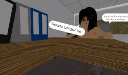 1boy1girl big_breasts black_hair buttjob comic comic_page dummy_(roblox) roblox robloxian