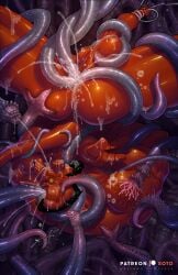 ass balls bara boner cum cum_in_ass cum_in_mouth cum_inside demon erection facial_hair hellboy hellboy_(series) male male_only muscles muscular nude orgasm penis sideburns solo solo_male soto tentacle tentacle_on_male tentacle_rape tentacle_sex