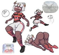 2d anus ass brown_skin chile chilean club_social_de_deportes_rangers digital_media_(artwork) football humanoid kirby kirby_(series) kirby_star_allies kirby_triple_deluxe legs meme red_clothing socks spanish_text taranza testicles thick_ass thick_legs white_eyes white_hair