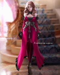 brown_hair busty busty_female dorothea dorothea_arnault fire_emblem fire_emblem:_three_houses illasvyel nintendo red_dress tagme